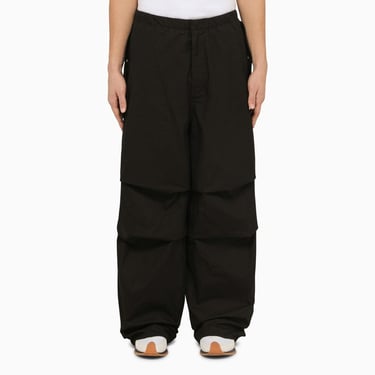 Jil Sander Black Oversize Cotton Trousers Men