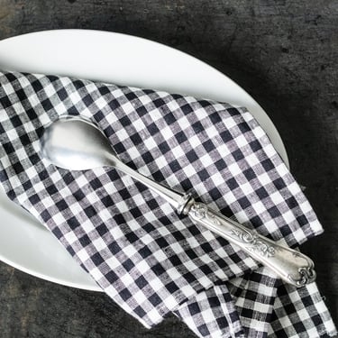 Oval Ironstone Platter with Silver Spoon