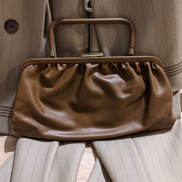 Vintage Brown Leather Hand Bag 