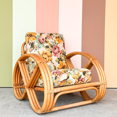 Old Florida Rattan Pretzel Chair