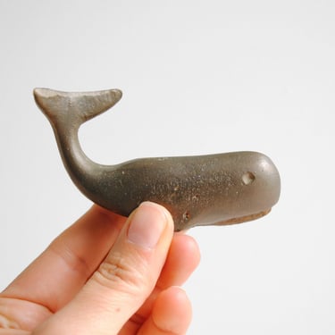 Vintage Brass Whale Paperweight 