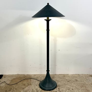 Vintage 80s Postmodern Memphis Style Floor Lamp with Metal Shade 