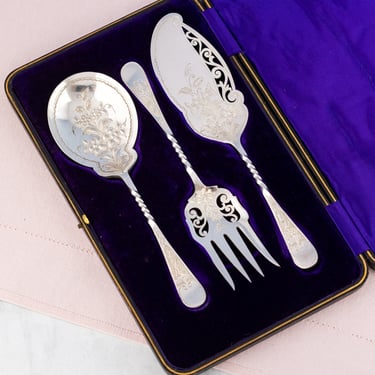 Vintage English Silverplate 3-piece Serving Set