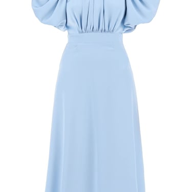 Rotate Midi Satin Dress With Balloon Sleeves Women