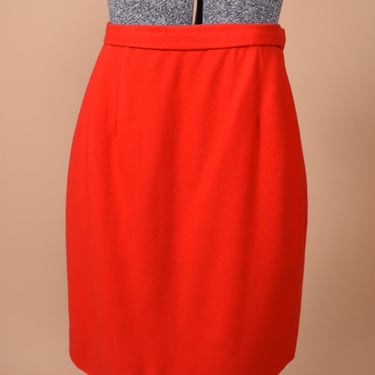 Tomato Red 80s Pencil Skirt, By Pendleton, XS/S