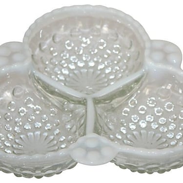 Opalescent Hobnail Divided Dish PRICE REDUCED 