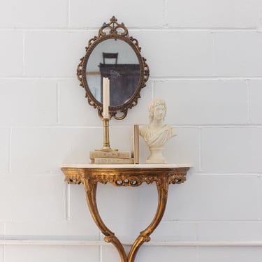 vintage french gilt crested mirror