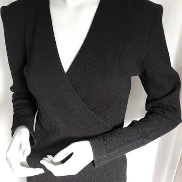 PATRICK KELLY Dress, 90s Minimalist Black Dress, Documented Vintage Couture, 1980s Bodycon Dress, African American Designer, 80s Knit LBD 