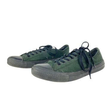 Vintage Chuck Taylor Converse Low Tops Dark Green Men&#39;s Vintage Sneakers Lace up Size 11, 80&#39;s 90s by DakodaCo