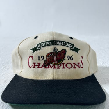 Vintage 1996 Seattle Sonics Western Champions Snapback Hat