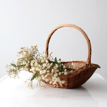 vintage wicker handle basket 