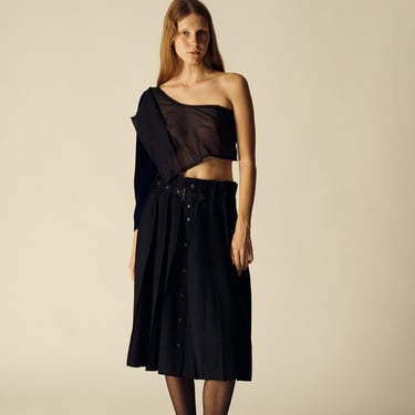 Matsuda Pleated Wool Skirt