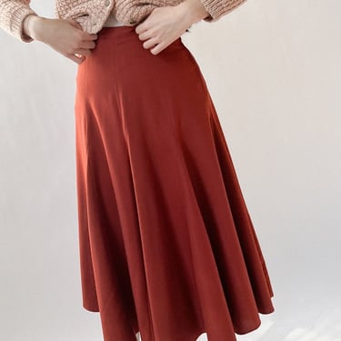 70s Brick Rayon Skirt | sz 0 