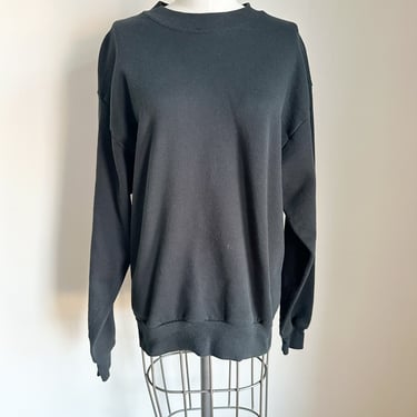 Vintage 1980s Black Crewneck Sweatshirt / M 