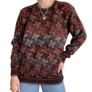 Intiwara Mens 100% Alpaca Peruvian Soft Geometric Grandpa Sweater Sz M 