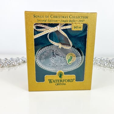 Vintage Waterford Crystal: Songs of Christmas collection, second edition “jingle bells” 1997 crystal ornament, Original Box, Christmas Tree 