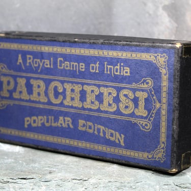 Antique Parcheesi Game | A Royal Game of India | Popular Edition | Includes Shaker Cups, Dice and Markers 