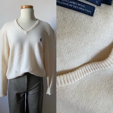 Cream Polo Ralph Lauren Lambswool Sweater 