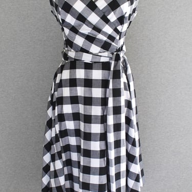 Gingham - Black and White - Fully Lined - Cotton - by Calvin Klein - Marked size 8 