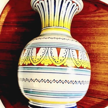 Vintage Hand Crafted Italian Pottery Vase | Signed |FIRENZE Menegatti Pottery | Large 10” X 7” | Italy | Vase or Decantur 