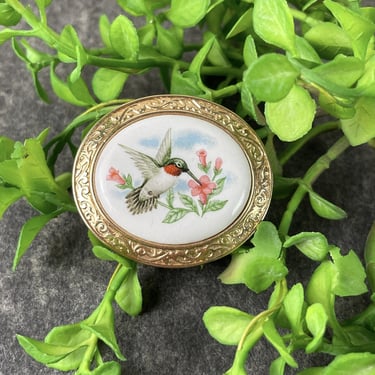 Avon Summer Song hummingbird pin - vintage bird jewelry 