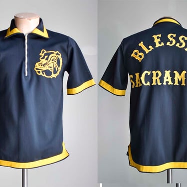 Vintage 1960s Russell Athletic Shirt / Vintage Bulldog Athletic Shirt / Blessed Sacrament Shirt / Vintage 60s Sports Shirt / Rugby Shirt 