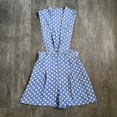 1940s pinafore romper . vintage 40s playsuit shorts . 30 waist 