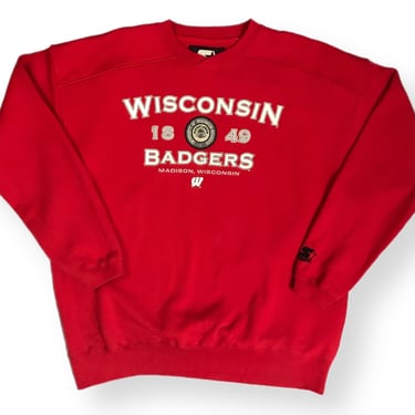 Vintage 90s Starter University of Wisconsin Badgers Oversized Collegiate Crewneck Sweatshirt Pullover Size XL 