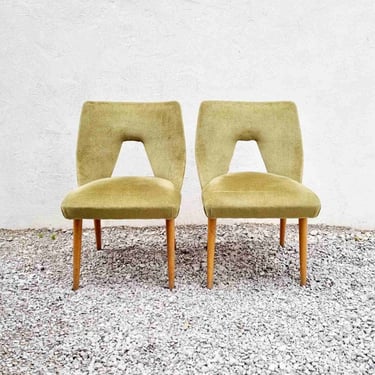 Pair of Vintage Lounge Chairs / Mid Century Easy Chairs / Green Velvet / Living room Furniture / Stol Kamnik Yugoslavia / Retro Home / '60s 