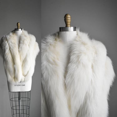 Lush Vintage White Fur Stole 