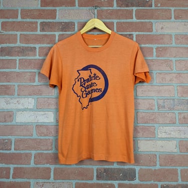 Vintage 70s Double Sided Prarie State Games ORIGINAL Graphic Tee - Medium 