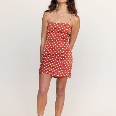 BETWEEN TEN Maria Mini Dress - Red Polka