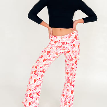 Pink Flower Print Pants (M)