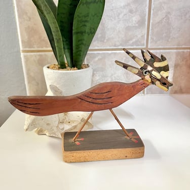 Rustic Roadrunner, Mail Holder, Note Clip, Vintage Desk Organizer, Mid Century, Office, Sustainable Gift 