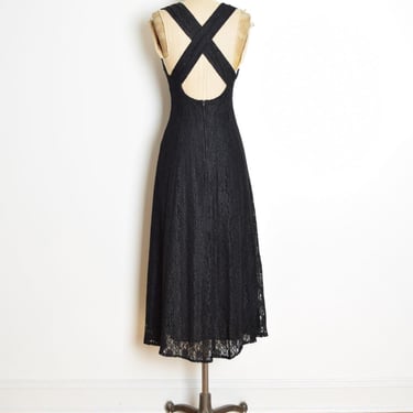 vintage 90s dress black lace backless crisscross prom | Hunca Munca Vintage  - Chicago, IL | ATTIC