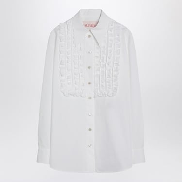 Valentino White Cotton Shirt With Ruffles Women