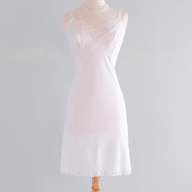 Darling 1950's White Lace Vintage Slip Dress / Sz M