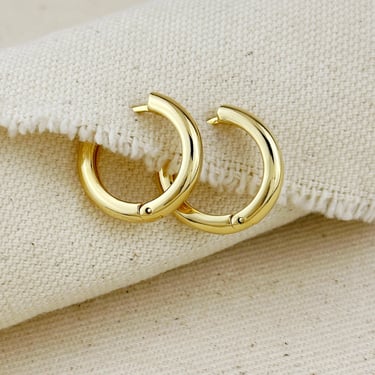 18k Gold Filled 20 mm Polished Clicker Hoop Earrings