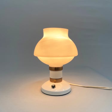 1970's Table Lamp by Drukov, Czechoslovakia / Vintage Table Lamp / Small White Bedside Lamp 