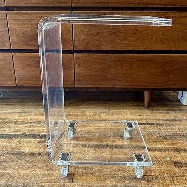 Vintage Lucite / Acrylic Rolling Side Table