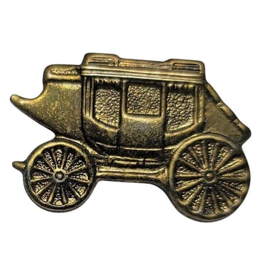 Wells Fargo Stagecoach Wagon Brass Lapel Tie Hat Pin Western Cowboy Old West M30 