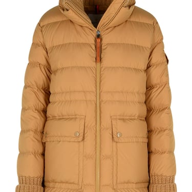 Moncler 'Baux' Beige Polyester Down Jacket Woman