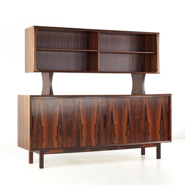 Westnofa Arne Vodder Style Mid Century Rosewood Buffet and Hutch - mcm 