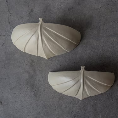 Pair of Minimalist Ceramic Uplighting Wall Sconces 