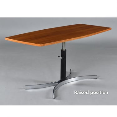 Narrow Modern Adjustable Height Convertible Coffee Table to 6 Seat Dining Table 