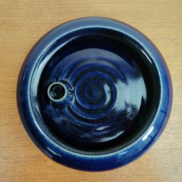 Large Midcentury Japanese Ikebana Moribana Vase | Japan Northwest Art Pottery | Crab Mark | Dark Brown 