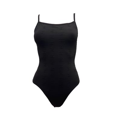 Chanel Black All Over Logo One Piece