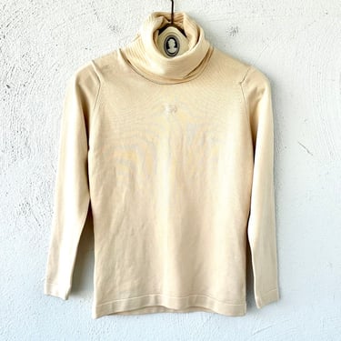 Vintage Givenchy GG Sweater Double G White Turtleneck Top Shirt 