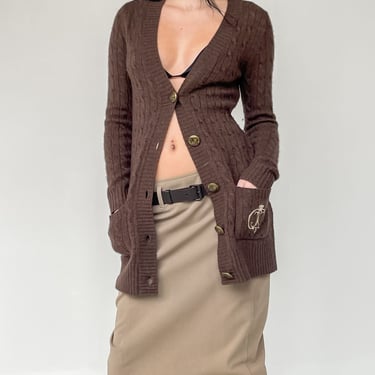 Cocoa Cashmere Cardigan Sweater (S)