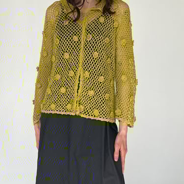 Avocado Crochet Cardigan (M)